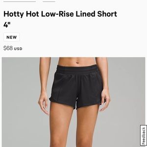 Lululemon Hotty Hot Shorts Size 6
